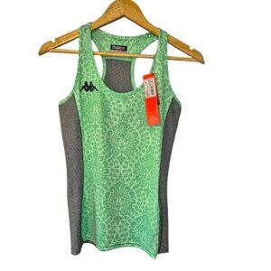 NWT Kappa 4Training Kombat Vibat Green and Grey Tank Top